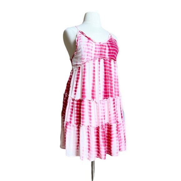 New Tie Dye Open Back Tiered Dress - Picture 3 of 5